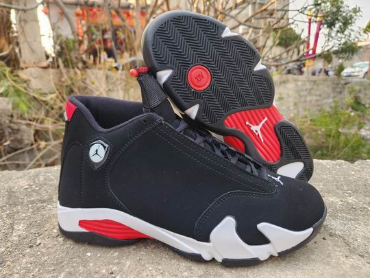 Air Jordan 14 Black White University Red 487471-016 Men's Basketball Shoes-10